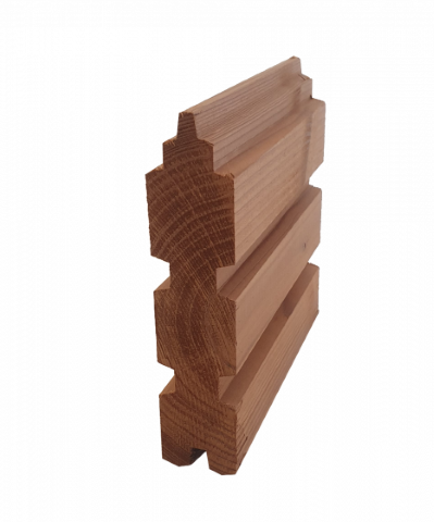 Naaldhout Thermowood blokhut triple dubbelzijdig Essen, Houthandel Van Den Berg